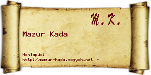 Mazur Kada névjegykártya